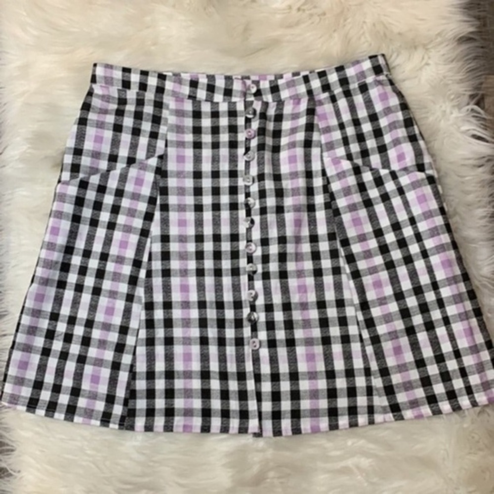 ASOS cotton linen blend A-line skirt with pockets 8